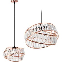 Lampe suspendue APP1105-1CP cristal rose or 1-POINTS de lumière E14 30X30X18-108CM reglable - or