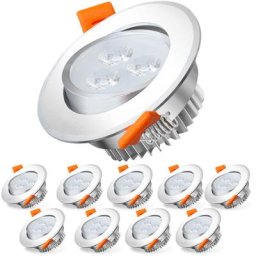 10X led Spot Spot encastré Set Spot encastré pour plafond IP44 3W a++ 230 v Blanc froid ce&rohs