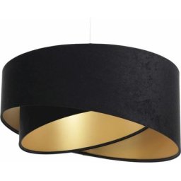 Bps Koncept - Suspension galaxy eco velours - Noir, doré - Noir, doré