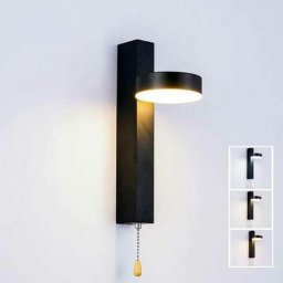 Bf Applique Murale Led 9W Tricolore Sélectionnable avec Interrupteur à Tirette Rotatif à 360°