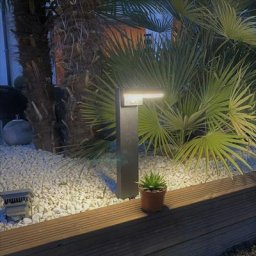 Lumihome - Borne Led solaire daytona - Hauteur 50 cm - Détecteur de mouvements - 3 modes
