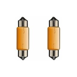2x ampoule 12V 5W SV8,5 10x36mm orange navette voiture moto remorque tracteur