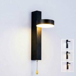 BDD - Applique Murale Led 9W Tricolore Sélectionnable avec Interrupteur à Tirette Rotatif à 360°