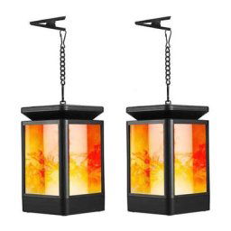 99led lampe à flamme carrée solaire extérieure, lustres, jardin Courtyard Lawn Layscape Lights,2pcs