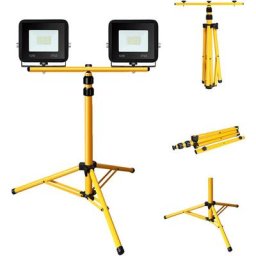 Randaco - Projecteur de chantier led avec trépied IP66 Jardin Projecteur led extérieur Spot 2X10W