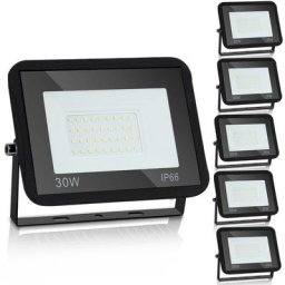 5x Projecteur led 30W Proline Blanc froid IP65 Haute Luminosité Radiateur - Schwarz - Swanew