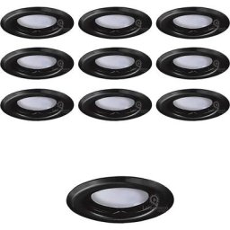 Lampesecoenergie - Lot de 10 Spots Encastrables Fixe Noir Mat avec GU10 led 5W eqv. 50W Blanc