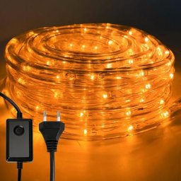 Tube Lumineux Extérieur led Guirlande Lumineuse Décoration et Adapteur d'alimentation Jaune-100M