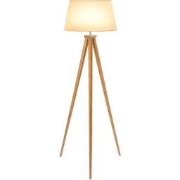 Lampadaire trépied design scandinave dim. 59L x 59l x 152H cm 40 w max. piètement bambou effilé