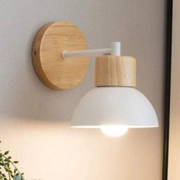 Applique Murale Métal Style en Fer Forgé Bois Vintage Abat jours Rond Ceinture Creative Nordique