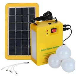 Solaire lampes Kit de générateur d'énergie solaire de camping à 3 ampoules LED avec batterie