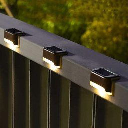 Lot de 16 lampes solaires pour terrasse d'extérieur, lampes solaires à led étanches pour escaliers