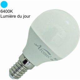 Arcotec - Ampoule LED E14 sphérique 4,9W 470Lm 6400K - garantie 2 ans