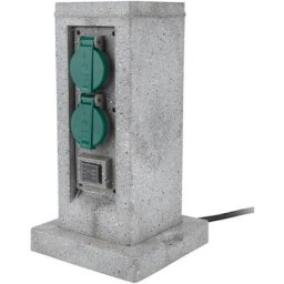 Borne jardin IP44 4 x 16A + 2 Interrupteurs câble H07RN