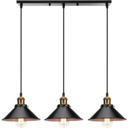 3 Lumières Suspension Rétro Industriel Plafonniers Design Edison Métal Lustre Suspension avec