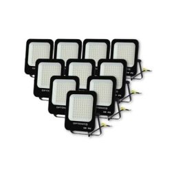 Silamp - Projecteur led Extérieur smd 50W IP65 Noir (Pack de 10) - Blanc Froid (6000K - 8000K)