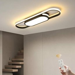 Ganeed Plafonnier Dimmable, Plafonnier Moderne, Plafonnier LED Acrylique Linéaire, Plafonnier