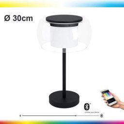 Lampe de table Briaglia-C clair, h noir, blanc: 51 ø: 30cm câble avec interrupteur 2700-6500K avec