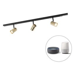 QAZQA jeana - LED Spot de plafond Moderne - 3 lumière - L 100 cm - Doré/Laiton - Moderne