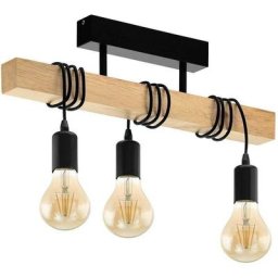 Suspension Vintage Industrial Lustre à succion à trois têtes de lumière Convient aux salons, aux