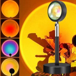 Sunset Projection Lamp, 4 couleurs led Arc-en-Ciel Lumière d'ambiance Tiktok, Lampadaire de