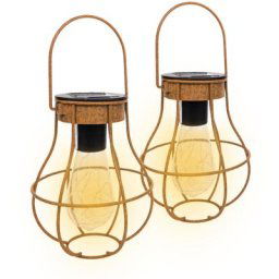 Lot de 2 lampes de jardin solaire exterieur - Éclairage de Jardin avec Détecteur 12x15 cm