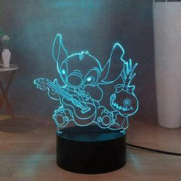 Lilo & Stitch Doll Play Guitar led Night Light pour chambre à coucher, Stitch usb Touch Remote 3D