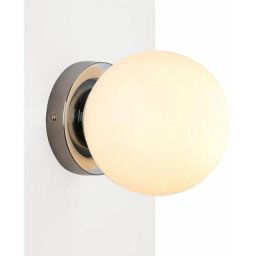 Applique murale globe en verre ava - E27 - IP44 Chromé - Chromé