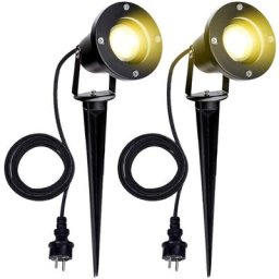 2X Spot de jardin led spot extérieur led blanc chaud IP65 lumière de jardin 4W GU10 pré pour