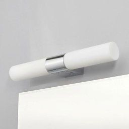 Applique Murale à intensité variable 'Ziva' en métal pour salle de bain - blanc satiné, chrome