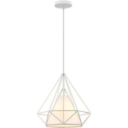 STOEX Vintage suspension luminaire industrielle cage forme diamant 25cm E27 rétro lustre abat jours