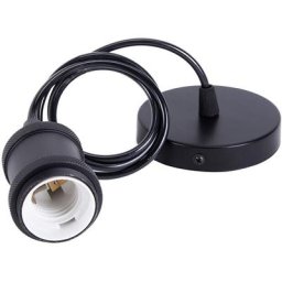 Lampe Suspension Vintage Style Industriel Douille Spirale E27 Lustre Simple Câble Support de Lampe
