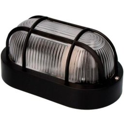 Applique ovale ip54 couleur noir 1xe27 40w 11,4x20,2x10cm modèle tarragone. EDM