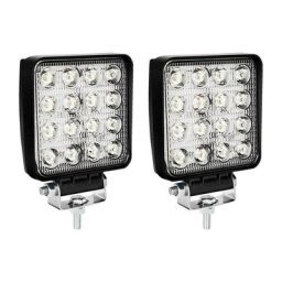 2X 48W Projecteur Phare de Travail 12V 24V led Carré led Moto Spot Feux Additionnels Offroad Lampe