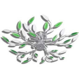 Lampe plafond verte et blanche avec bras crystal pour 5 Ampoules E14 Vidaxl Vert