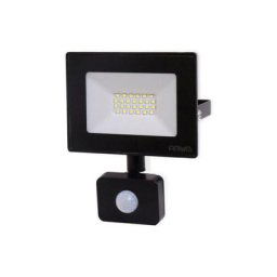 Eclairage Design - Projecteur led 20W Noir détecteur de mouvement IP44 Température de Couleur: