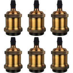 Lot de 6 Vintage led Lighting E27 Edison Douille Ampoule Support de Lampe Suspension Plafonnier Vis