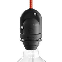 Douille de lampe extérieure noire e27. ip65 (rétractable)