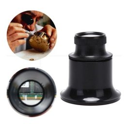 Magnifier Grande Loupe de Lecture 20X Lunettes Loup Eclairante Frontale pour malvoyant, Lentille