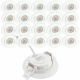 Arum Lighting - 20 Spots Encastrables led asturie Orientable 7W Eq. 75W Température de Couleur: