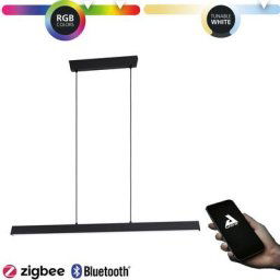 Lampe suspendue Simolaris-Z Noir Blanc l: 122 b: 5.5 h: 110cm Dimmable 2700-6500K avec fonction