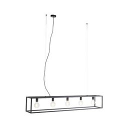 Qazqa - cage - Suspension multiples Moderne - 5 lumière - l 1500 mm - Noir - Moderne - Éclairage