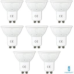 Ampoule led GU10 6W 3000K warm white a+ 420LM 120° wide beam 8 pieces