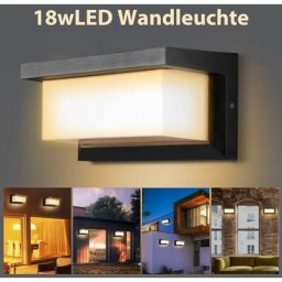 Applique Murale led 18W capteur led IP65 éclairage extérieur avec détecteur de mouvement patios