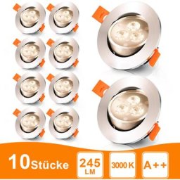 10x Spots led encastrables orientables, Spots led à encastrer,Spot encastrable 3W, Spots