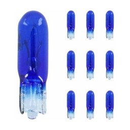 10x Ampoule 12V 1,2w T5 wedge bleu W2x4.6d