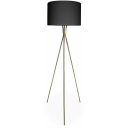 Alice's Garden - Lampadaire filaire trépied en tissu noir et pieds dorés h 152cm pour intérieur
