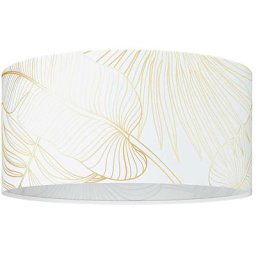Eglo - Plafond Bucamaranga Textile avec décor blanc, or E27 1x40W h: 24 cm Ø47.5 cm Dimmable