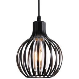 Suspension industrielle vintage métal forme cage corde ajustable pour salon chambre cuisine