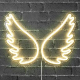 Neon led Ailes d'Ange 45CM - Neon Mural Blanc Chaud sur Secteur - Lampe Neon Enseigne avec